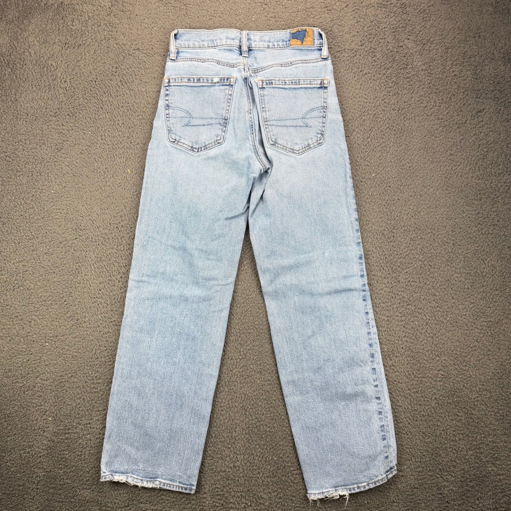 American Eagle Stovepipe Jeans Womens 000 Regular Light Wash Strigid Denim - Picture 7 of 8